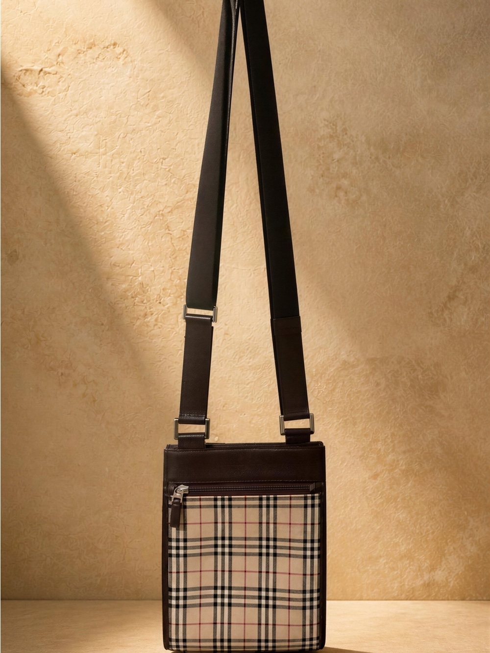 Burberry Novacheck Crossbody Travel Bag in Brown Plaid
